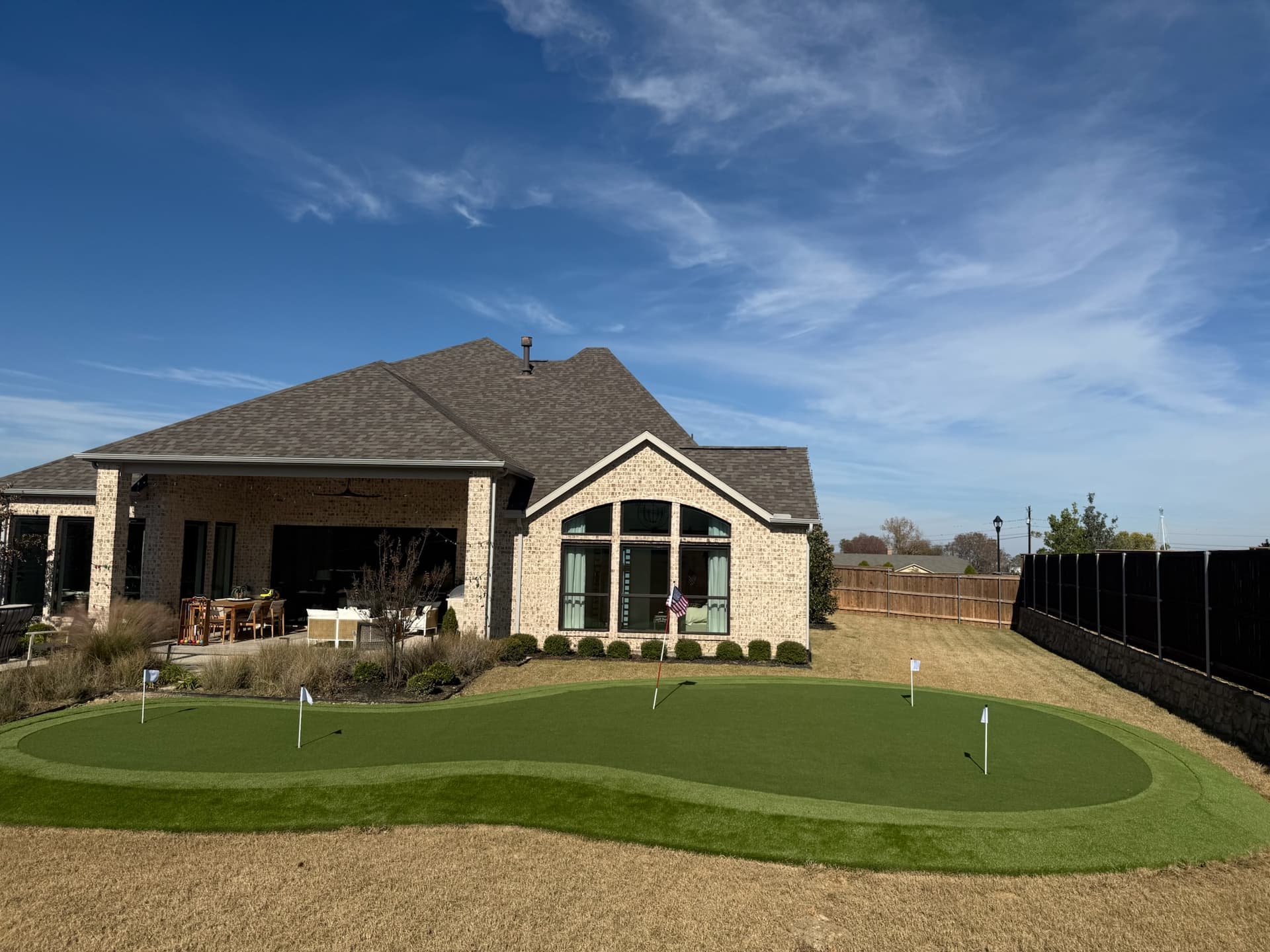 Front yard synthetic grass